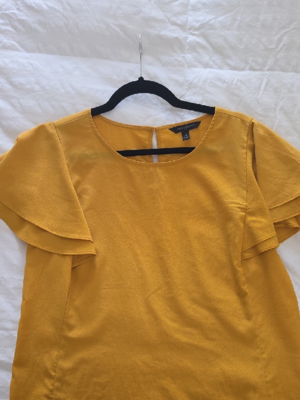 Banana Republic Mustard Flutter-Sleeve Top - Picture 3 of 3